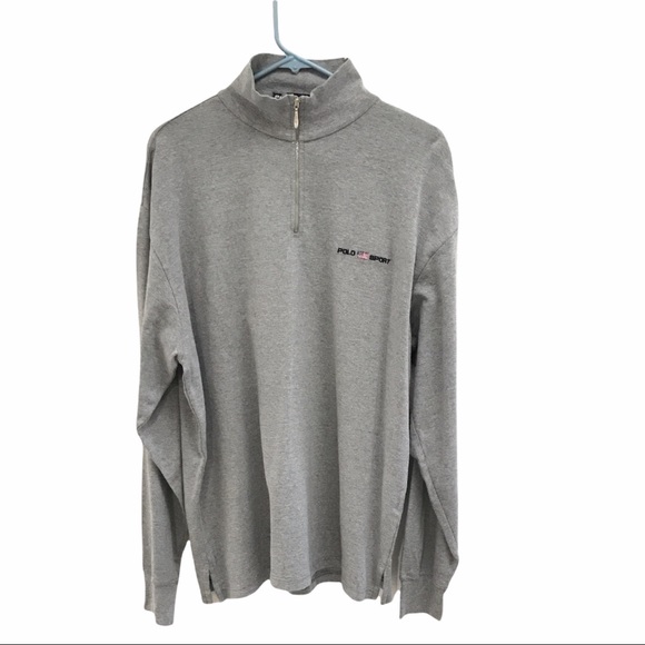 Polo Ralph Lauren Other - Polo Sport by Ralph Lauren Long Sleeve Pullover Sweatshirt 1/4 Zip Gray Large